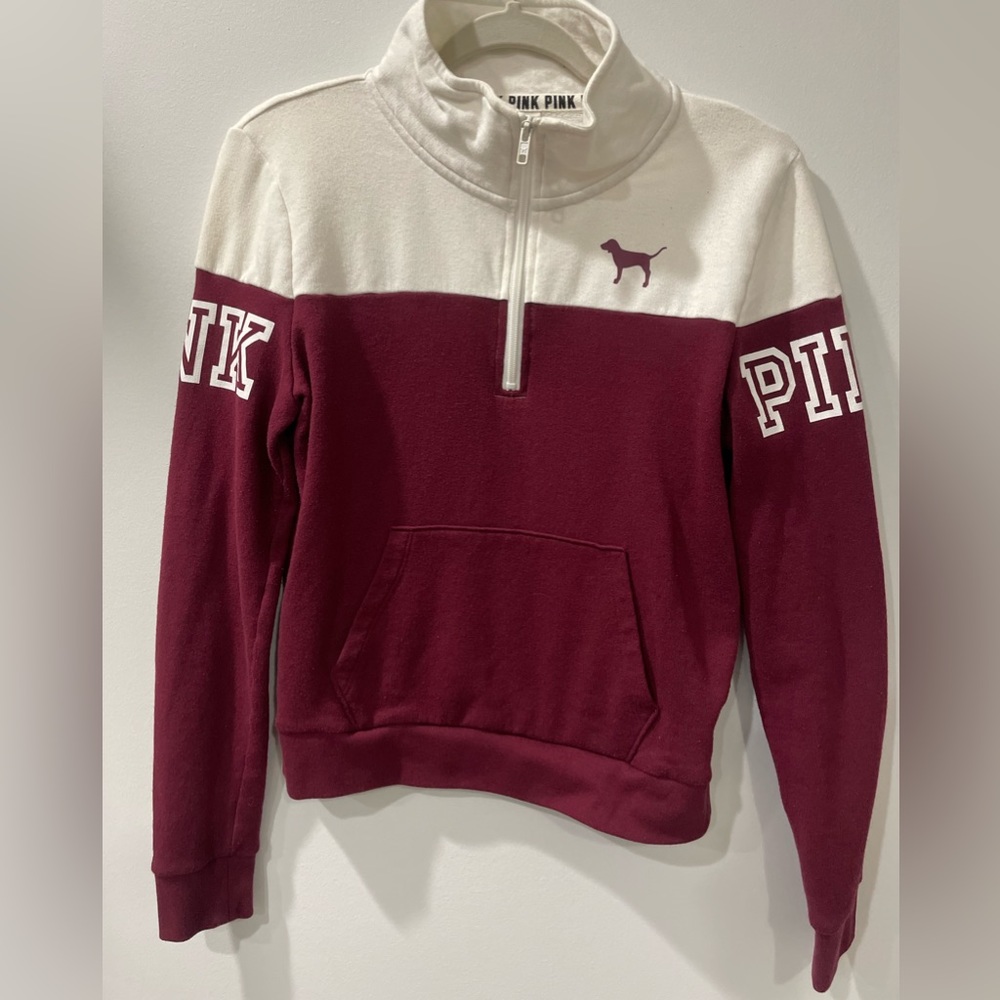 PINK quarter zip sweater